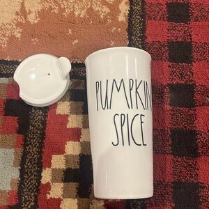Rae Dunn ceramic pumpkin spice tumbler